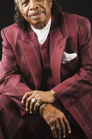 Senior African man wearing suitの写真素材