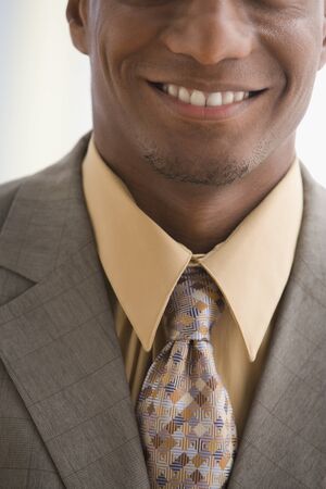 Close up of African American businessmanの写真素材