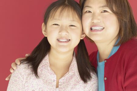 Portrait of a mother and her daughterの写真素材