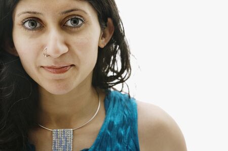 Close up of Middle Eastern woman smilingの写真素材