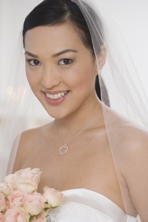 Close up of Asian brideの写真素材