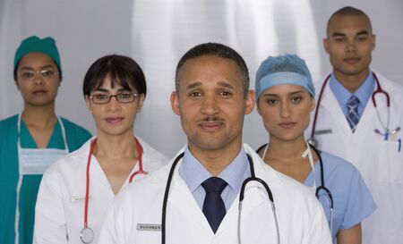 Portrait of multi-ethnic doctorsの写真素材