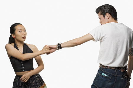 Asian couple dancingの写真素材