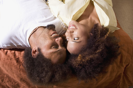 African couple smiling at each otherの写真素材