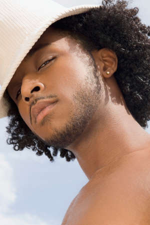 African man with hatの写真素材