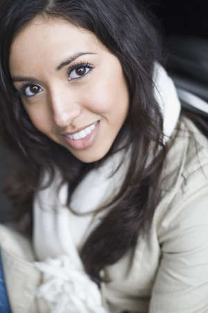 Close up of Middle Eastern woman smiling