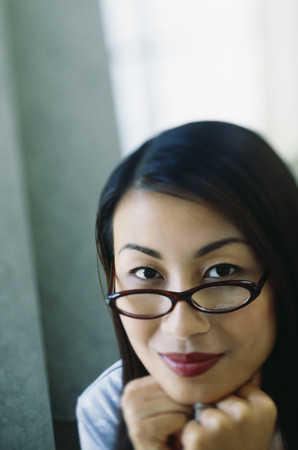 Asian woman wearing eyeglassesの写真素材