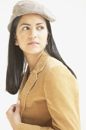 Young woman looking sidewaysの写真素材