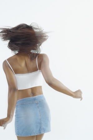 Young woman spinning