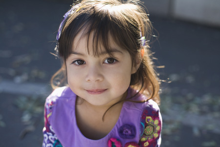 Smiling mixed race girlの写真素材