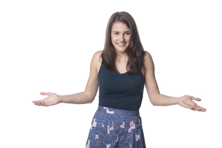 Caucasian woman with arms outstretchedの写真素材