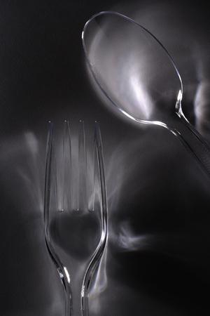 Close up of plastic flatware