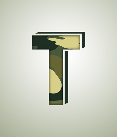 CAMO Character Set, detailed vector fontのイラスト素材