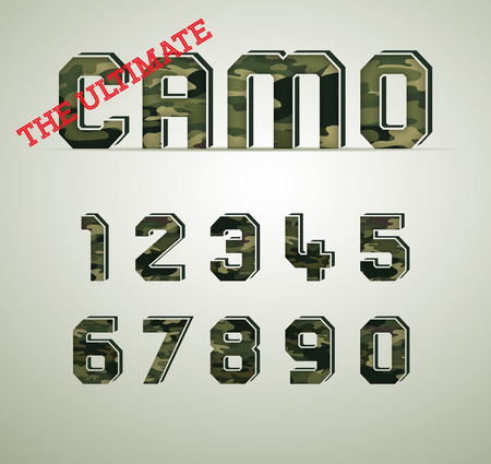 CAMO Character Set, detailed vector fontのイラスト素材