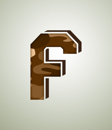 F brown character illustration.のイラスト素材