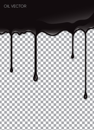 Realistic black oil isolated on transparent background. Vector illustration.のイラスト素材
