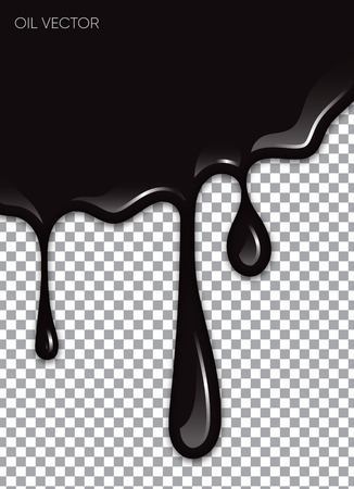 Realistic black oil isolated on transparent background. Vector illustration.のイラスト素材