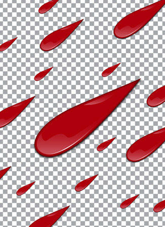 Blood or Strawberry syrup or Ketchup on transparent background. Vector illustrationのイラスト素材