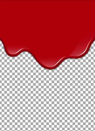 Blood or Strawberry syrup or Ketchup on transparent background. Vector illustrationのイラスト素材