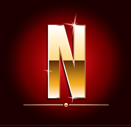 High quality gold-effect vector letters. Vector illustrationのイラスト素材