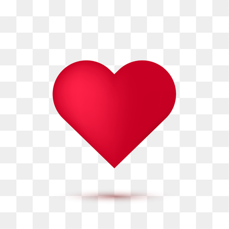 Soft red heart with transparent background. Vector illustrationのイラスト素材