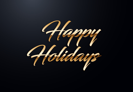 Holiday letters with gold effects. High quality vector illustrationのイラスト素材