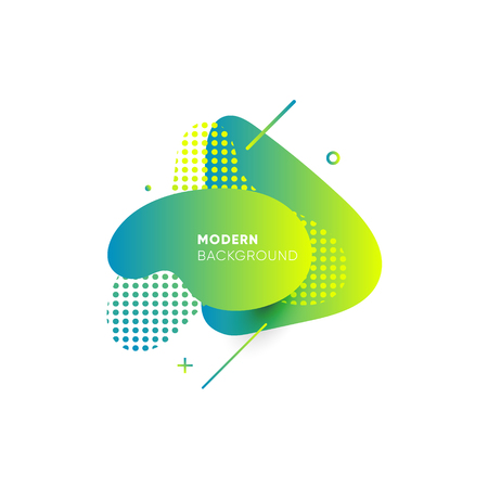 Dynamical colored graphic elements. Gradient abstract banners with flowing liquid shapes. Template for the design of a logo, flyer or presentation. Vector illustration.のイラスト素材