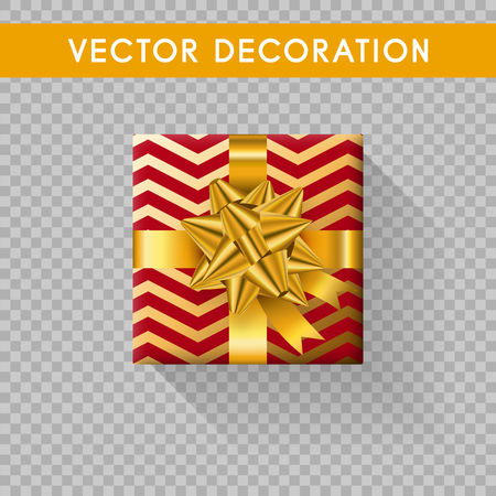 Realistic gift box top view. Gift boxes without background. Vector illistrationのイラスト素材