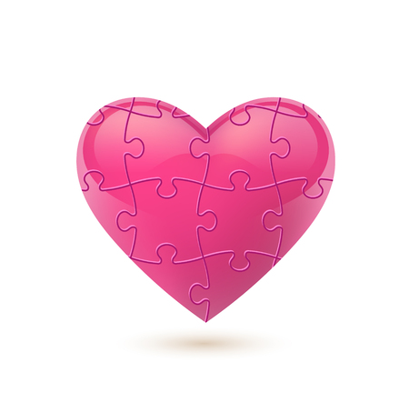 Colorful vector puzzle heart.のイラスト素材