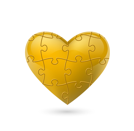 Colorful vector puzzle heart.のイラスト素材
