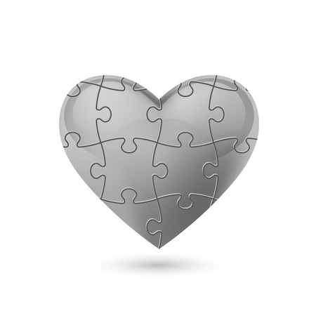 Colorful vector puzzle heart.のイラスト素材