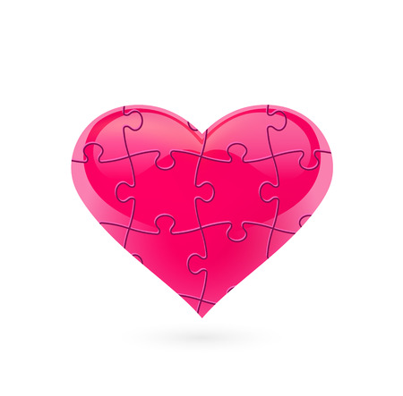 Colorful vector puzzle heart.のイラスト素材