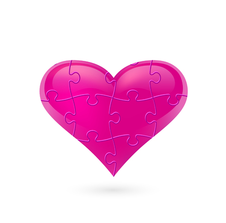 Colorful vector puzzle heart.のイラスト素材