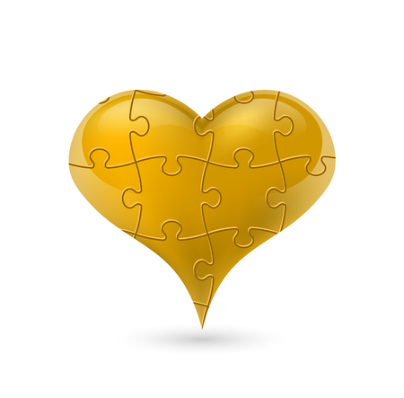 Colorful vector puzzle heart.のイラスト素材