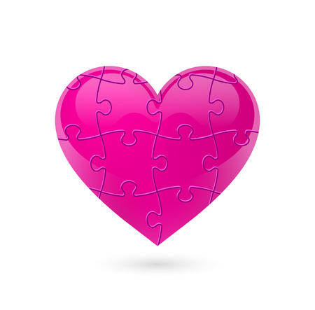 Colorful vector puzzle heart.のイラスト素材