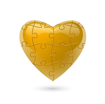 Colorful vector puzzle heart.のイラスト素材