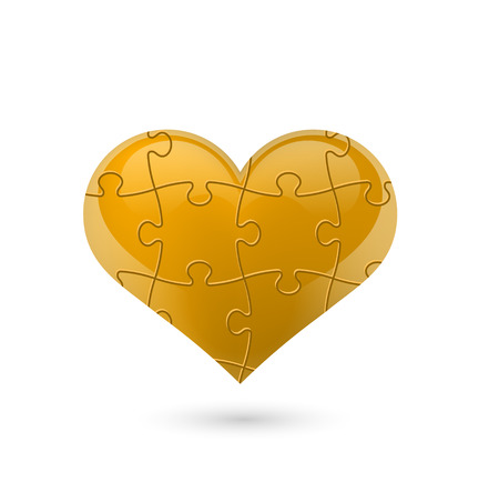 Colorful vector puzzle heart.のイラスト素材