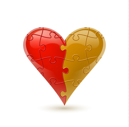 Colorful vector puzzle heart.のイラスト素材