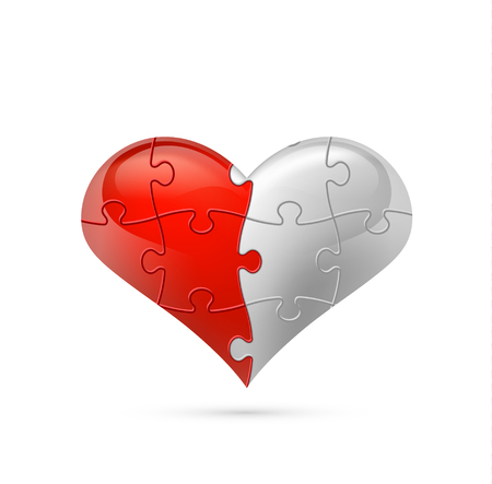 Colorful vector puzzle heart.のイラスト素材