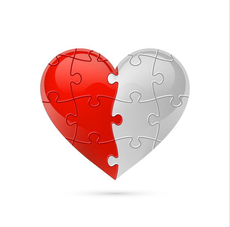 Colorful vector puzzle heart.のイラスト素材