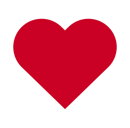 Heart, Symbol of Love and Valentine's Day. Flat Red Icon Isolated on White Background. Vector illustration. - Vectorのイラスト素材