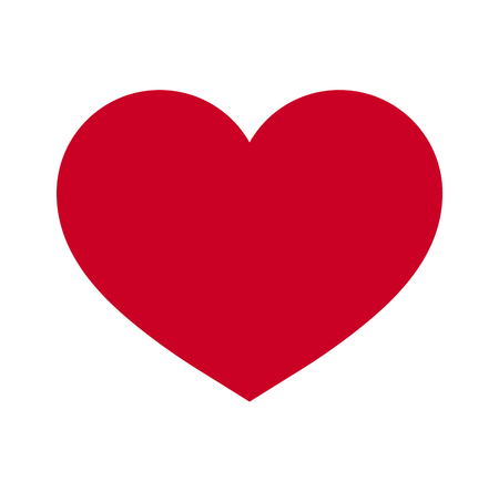 Heart, Symbol of Love and Valentine's Day. Flat Red Icon Isolated on White Background. Vector illustration. - Vectorのイラスト素材