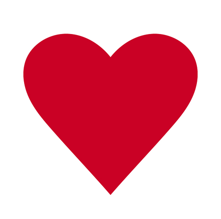 Heart, Symbol of Love and Valentine's Day. Flat Red Icon Isolated on White Background. Vector illustration. - Vectorのイラスト素材