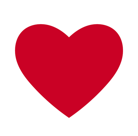 Heart, Symbol of Love and Valentine's Day. Flat Red Icon Isolated on White Background. Vector illustration. - Vectorのイラスト素材
