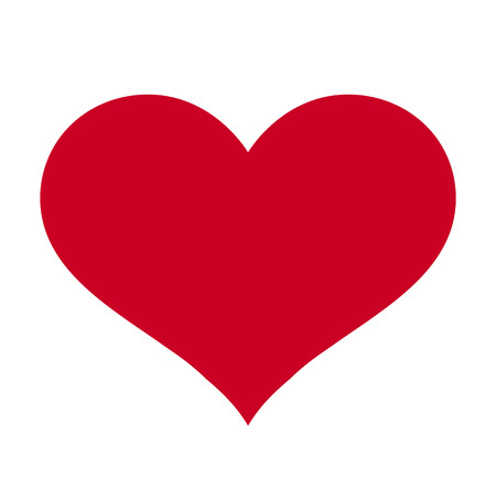 Heart, Symbol of Love and Valentine's Day. Flat Red Icon Isolated on White Background. Vector illustration. - Vectorのイラスト素材