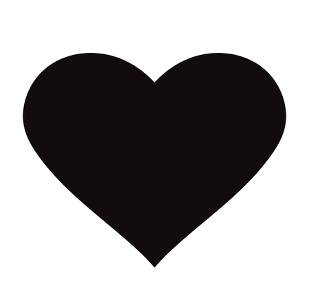 Flat Black Heart Icon Isolated on White Background. Vector illustration.のイラスト素材