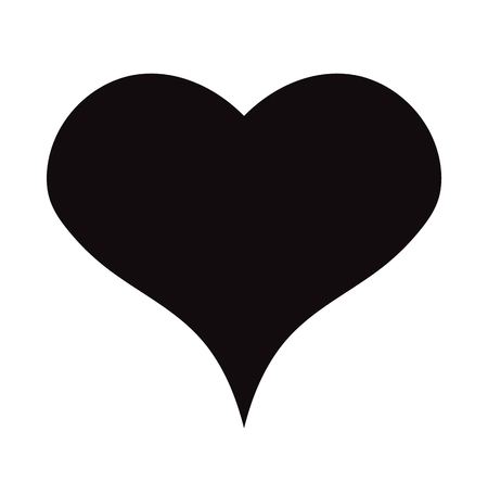 Flat Black Heart Icon Isolated on White Background. Vector illustration.のイラスト素材