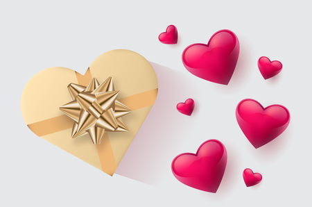 Festive wallpaper decorated with hearts and gifts. Vector illustration - Vectorのイラスト素材