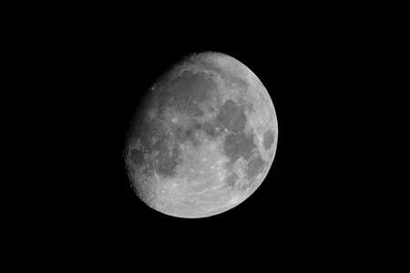 Crescent moon in the dark night.
