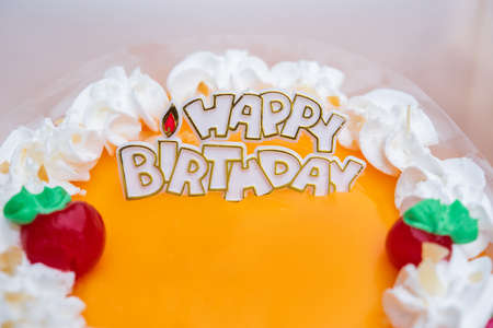 Orange jam with cream cake.